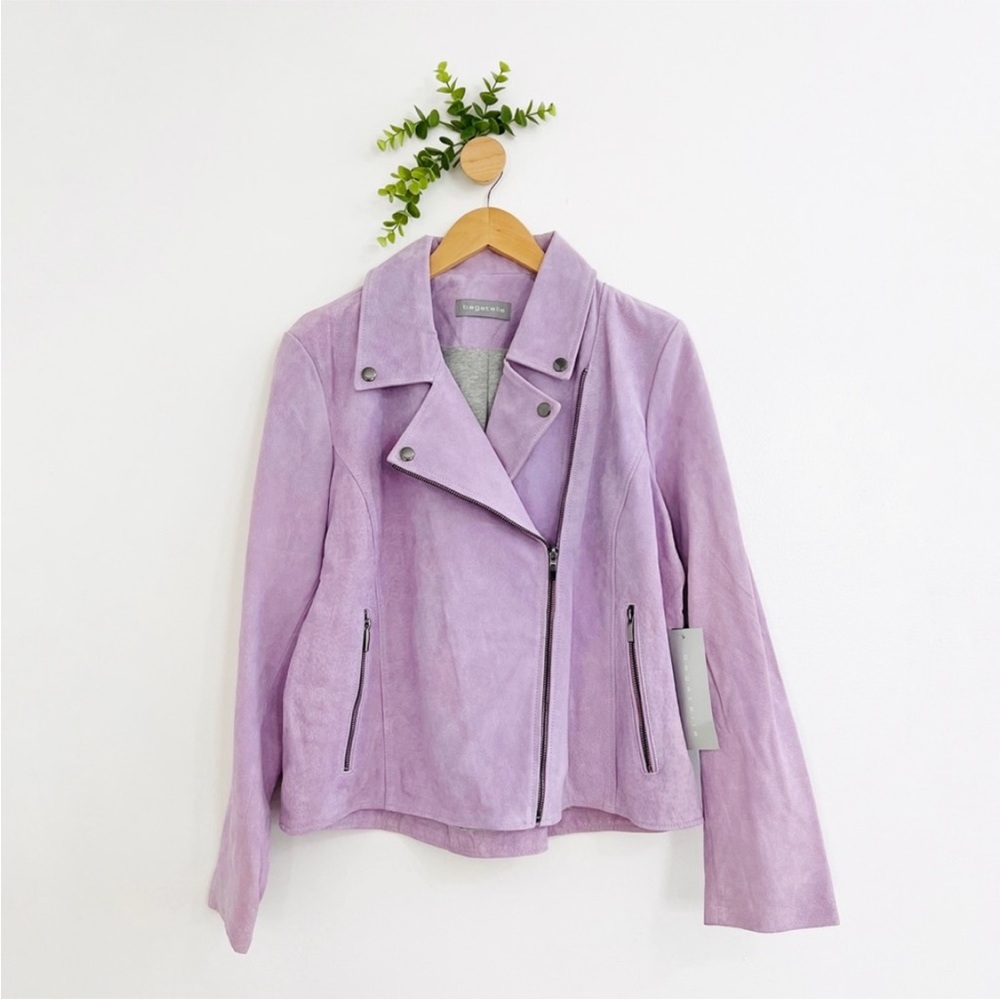 Bagatelle Lavender 100% Genuine Leather Moto Jacket